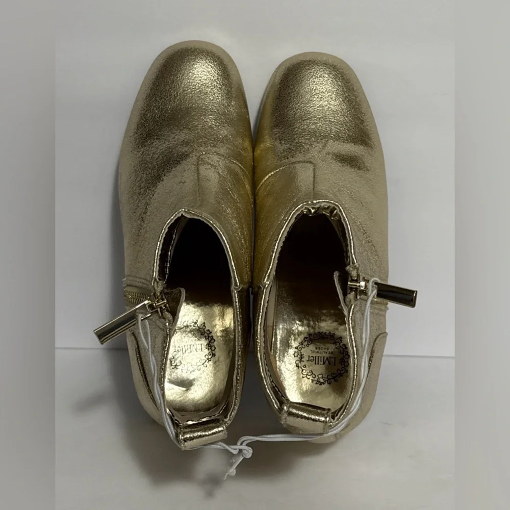 Girls 2M Gold Ankle Bootie With Zipper by I.Miller NWT